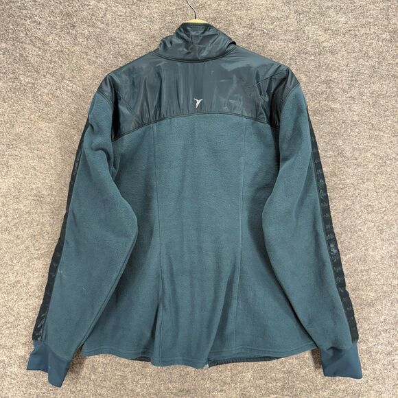 Old Navy Activewear Track Jacket Women 2XL Blue Full Zip Fleece Long Sleeve - Picture 2 of 7
